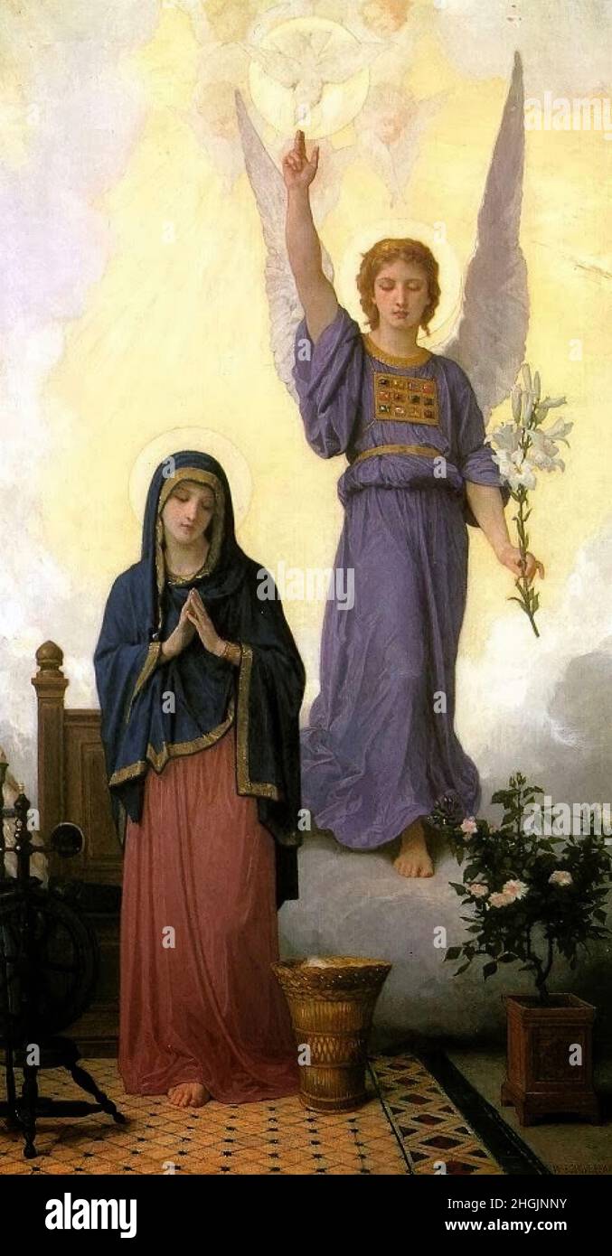 Bouguereau William-Adolphe - Private Collection - The annunciation - 1888 - oil on canvas 92,7 x 50,8 cm - bo02 Stock Photo