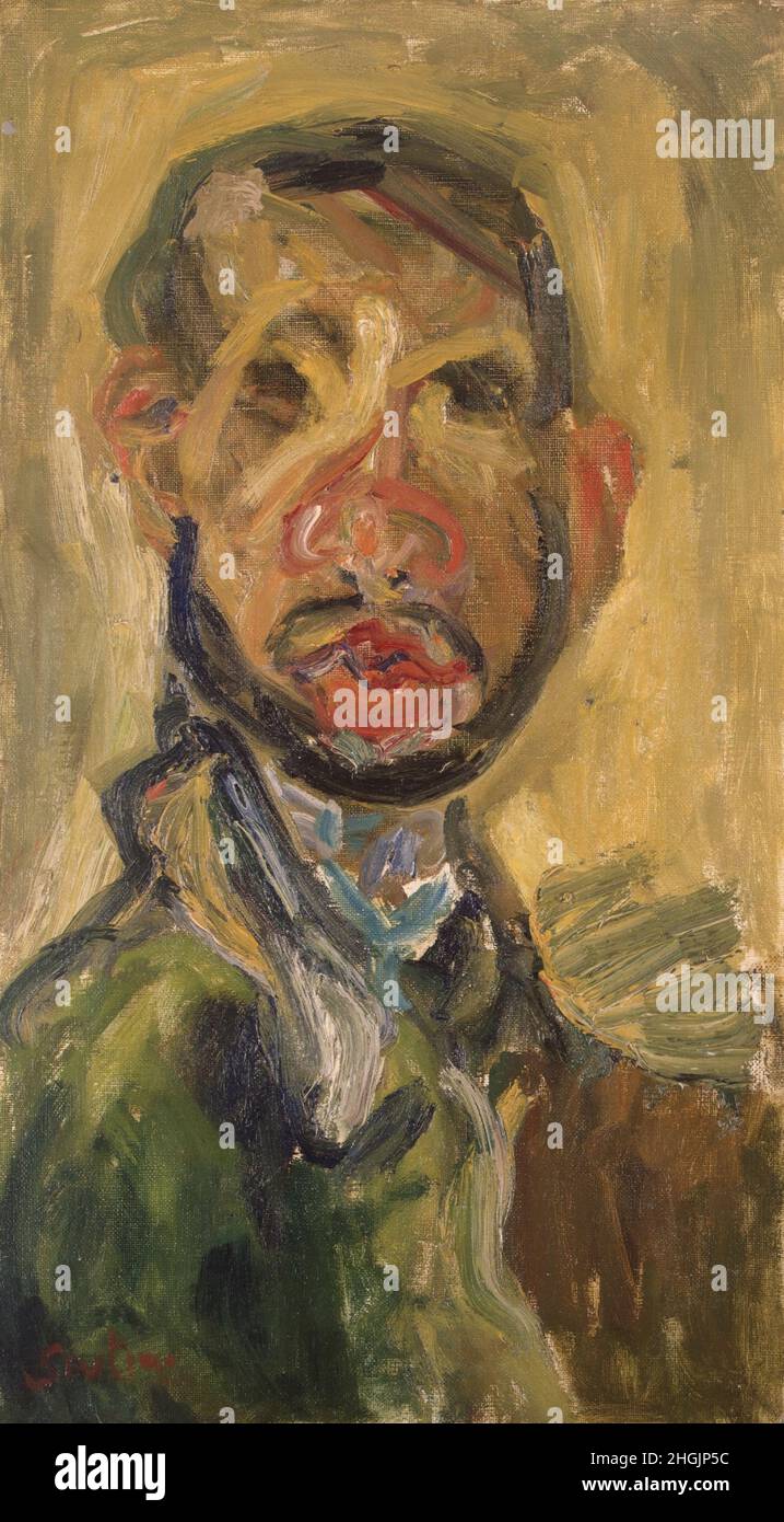 Self-Portrait - 1920 21c. - Oil on canvas 54 x 30,5 cm - Soutine Chaïm Stock Photo