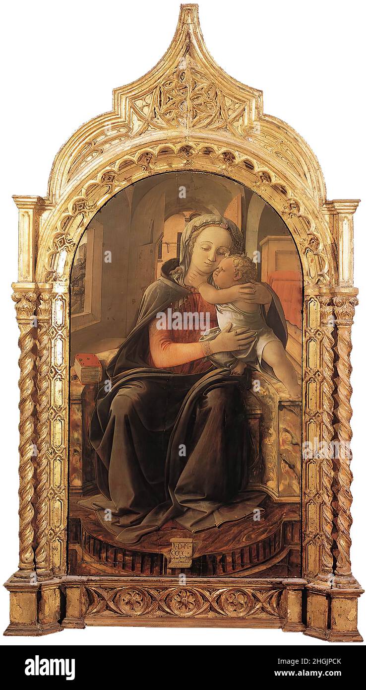 Madonna di Tarquinia - 1437 - tempera su tavola 114 × 65 cm - mwxLippi Filippo Stock Photo