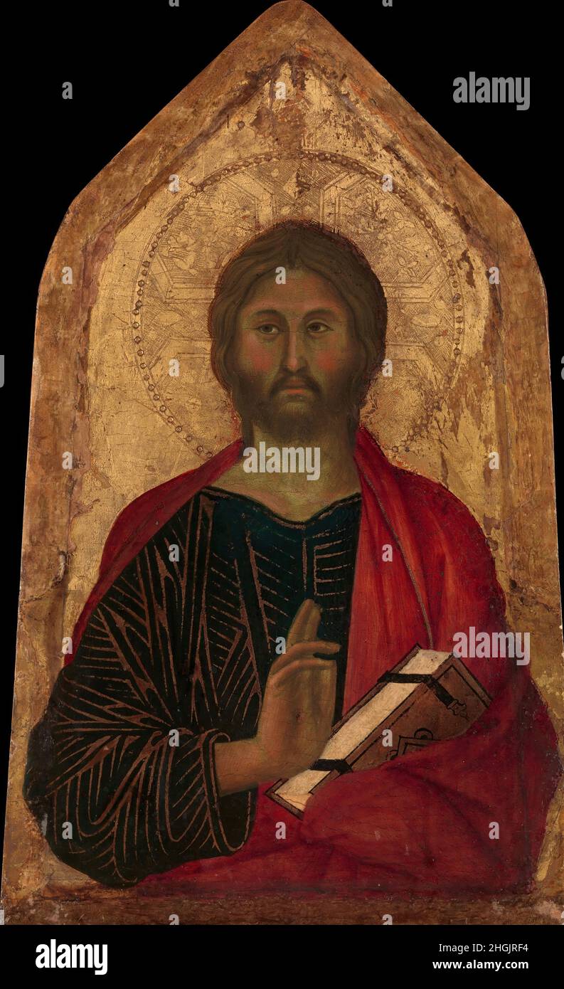 Christ Blessing - 1311c. - tempera su tavola fondo oro 35,6 x 20,6 cm - Di Buonaventura Segna Stock Photo