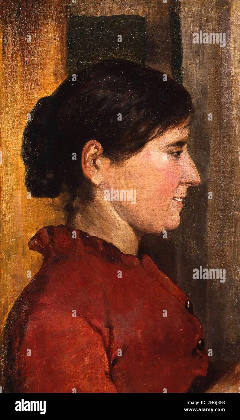 Profilo di donna - 1870 80 - Oil on canvas 41 x 26 cm - fa06Fattori Giovanni Stock Photo