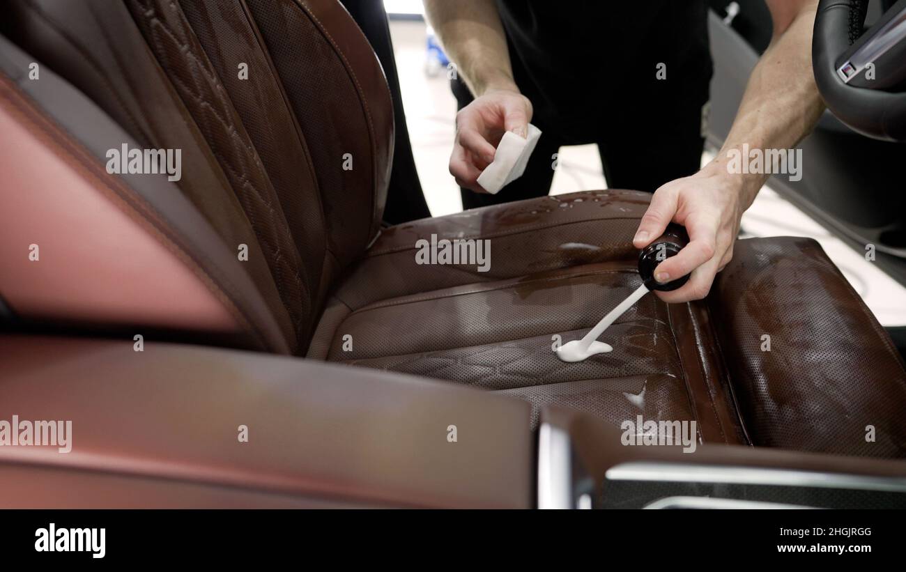 Car dealership dry cleaning. Full dry cleaning inside the car. Dry