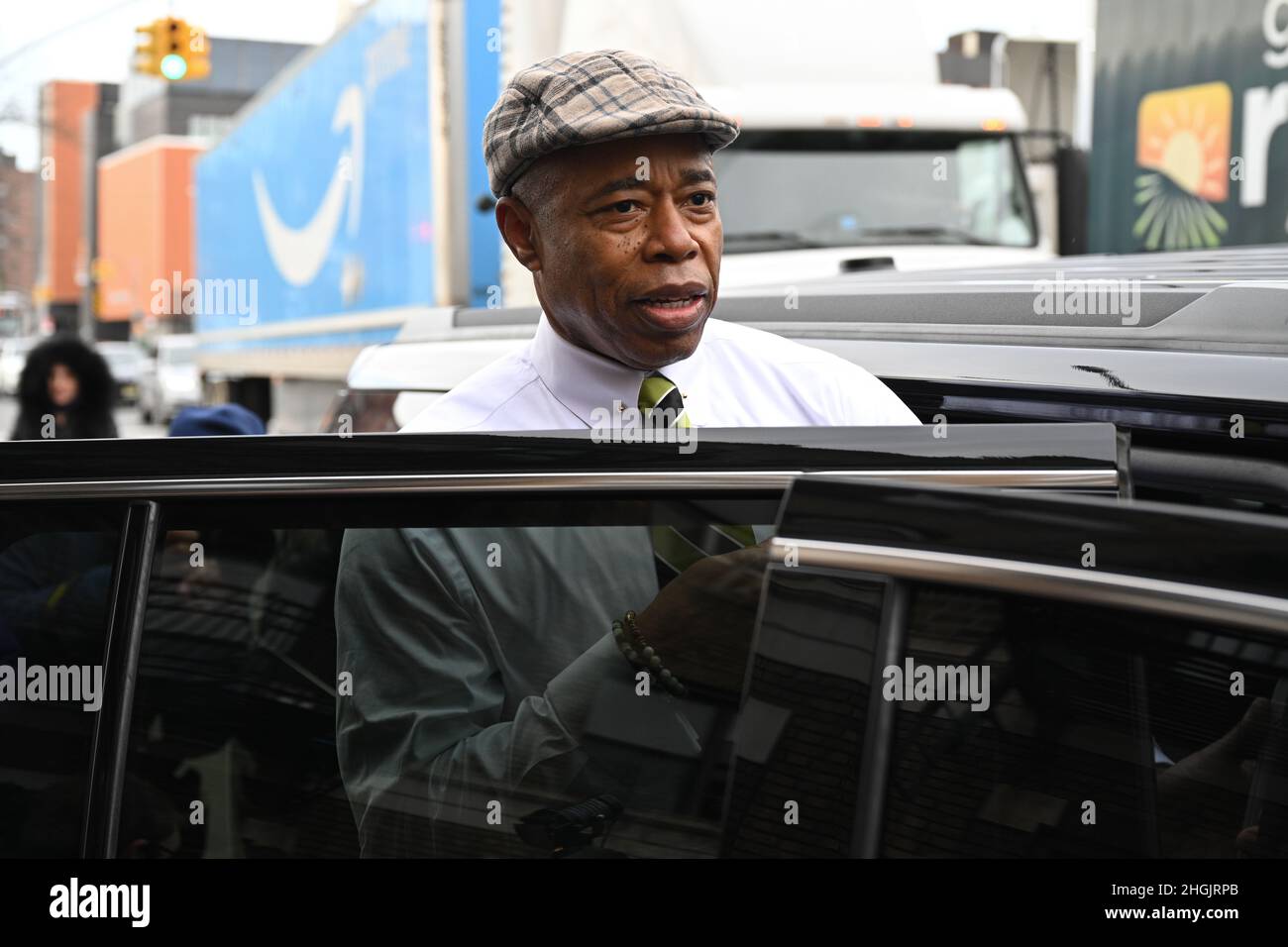 New York City Mayor Eric Adams holds a press conference to announce ...