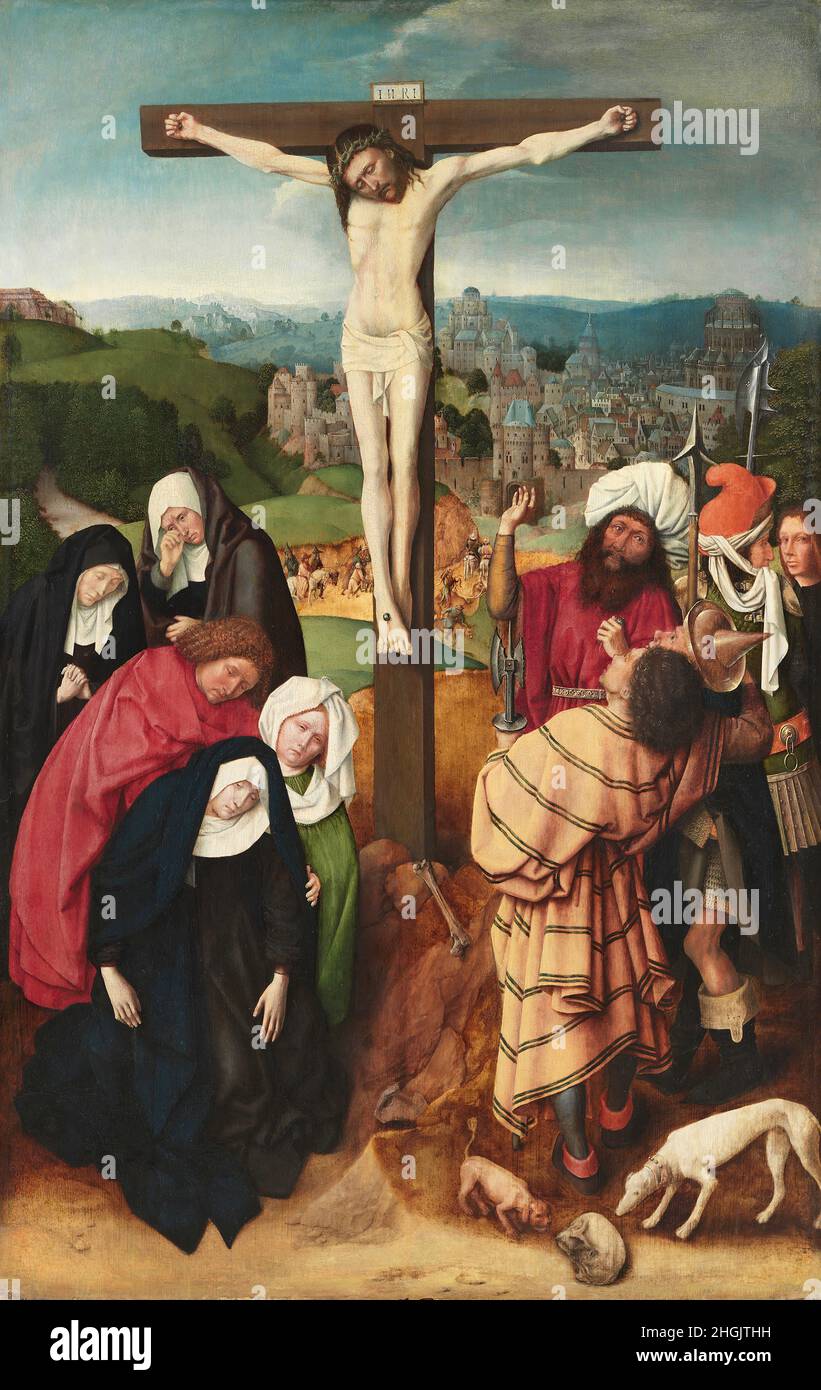 The Crucifixion - 1475c. - oil on wood 88 x 56 cm - David Gerard Stock Photo
