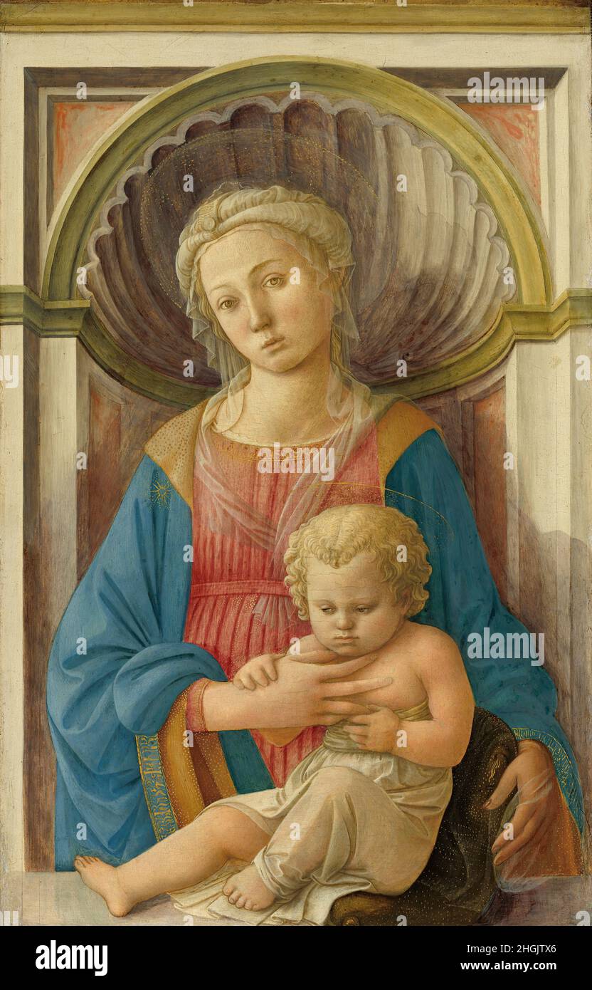 Madonna and Child - 1440c. - tempera su tavola di pioppo 79 x 51.1 cm - Lippi Filippo Stock Photo