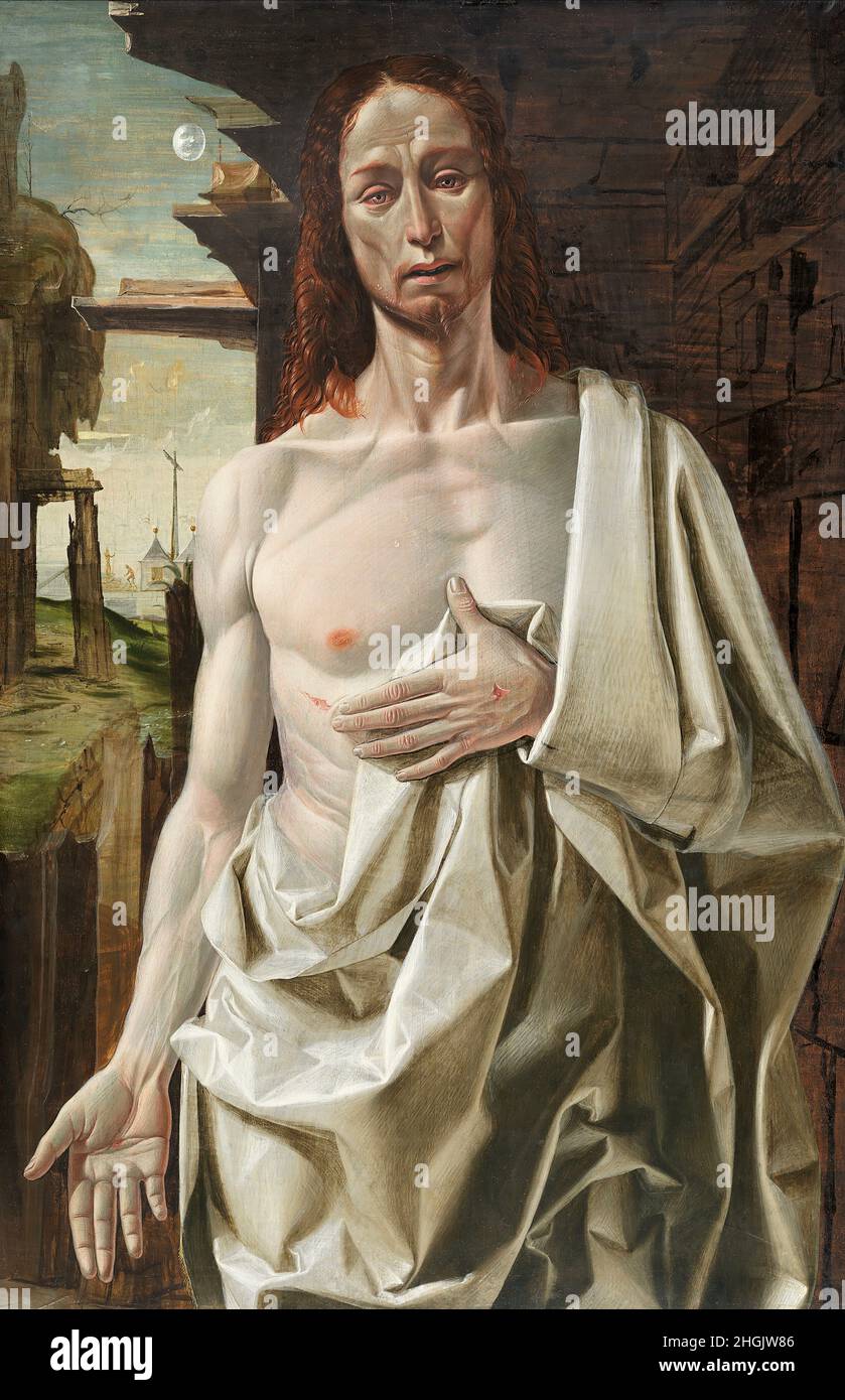 The Risen Christ - 1490c. - tecnica mista su tavola 109 x 73 cm - Suardi Bartolomeo - Bramantino - Stock Photo