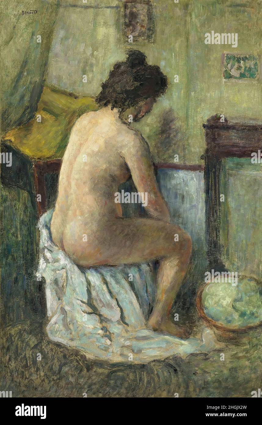 Bonnard Pierre - Private Collection - Femme nue assise - 1910c. - oil on wood 70,5 x 47,5 cm - Stock Photo