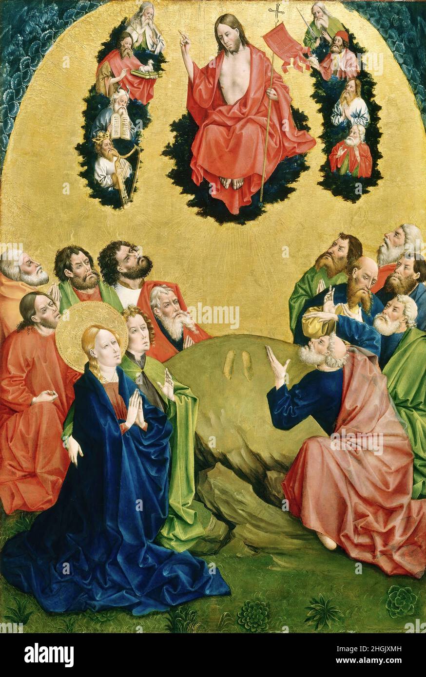 The Ascension - 1456 57 - tempera on canvas 92,7 x 64,8 cm - Koerbecke Johann Stock Photo