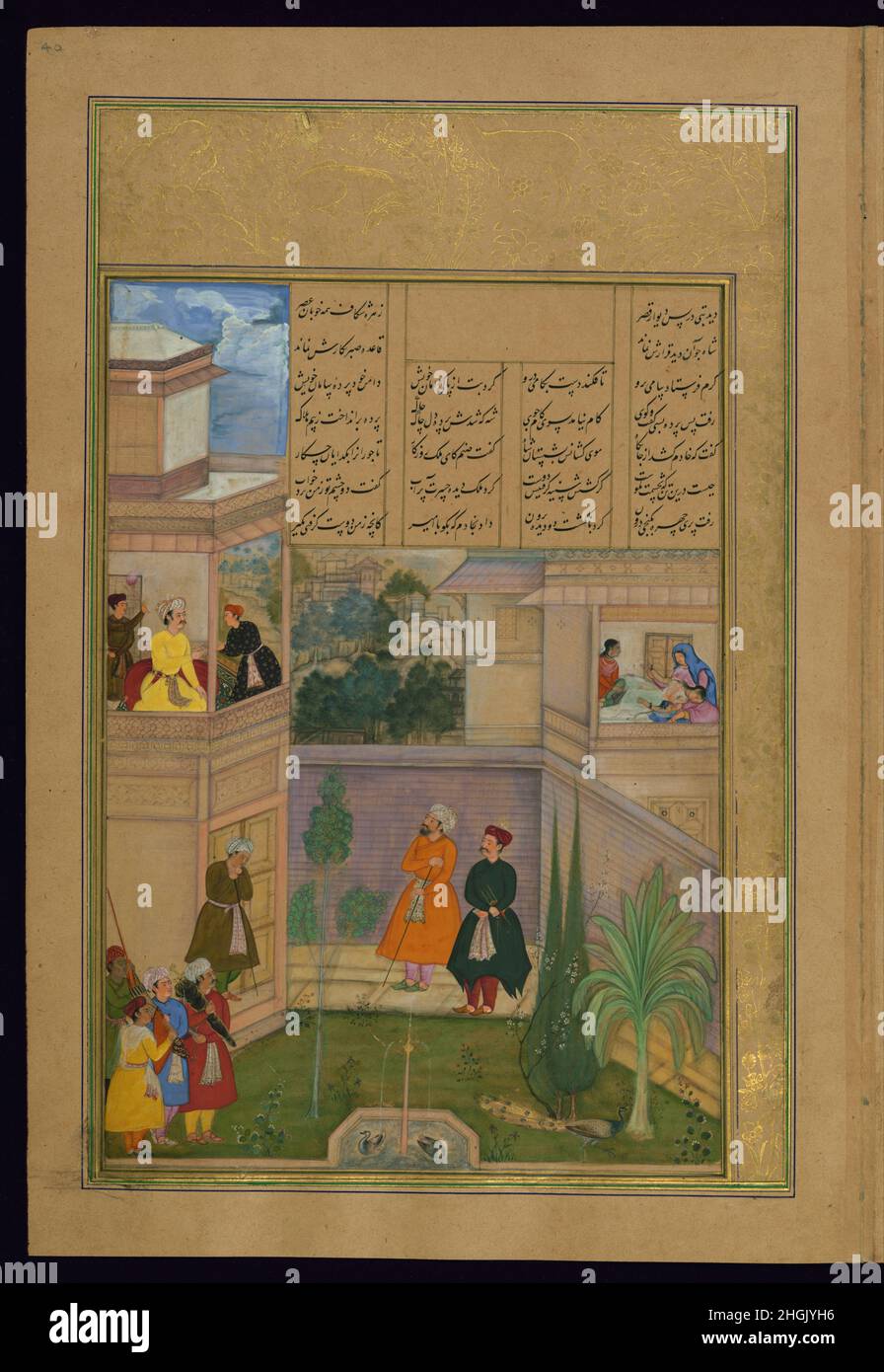 Amir Khusraw Dihlavi - A Virtuous Woman Placates the King by Plucking Out Her Eyes Stock Photo
