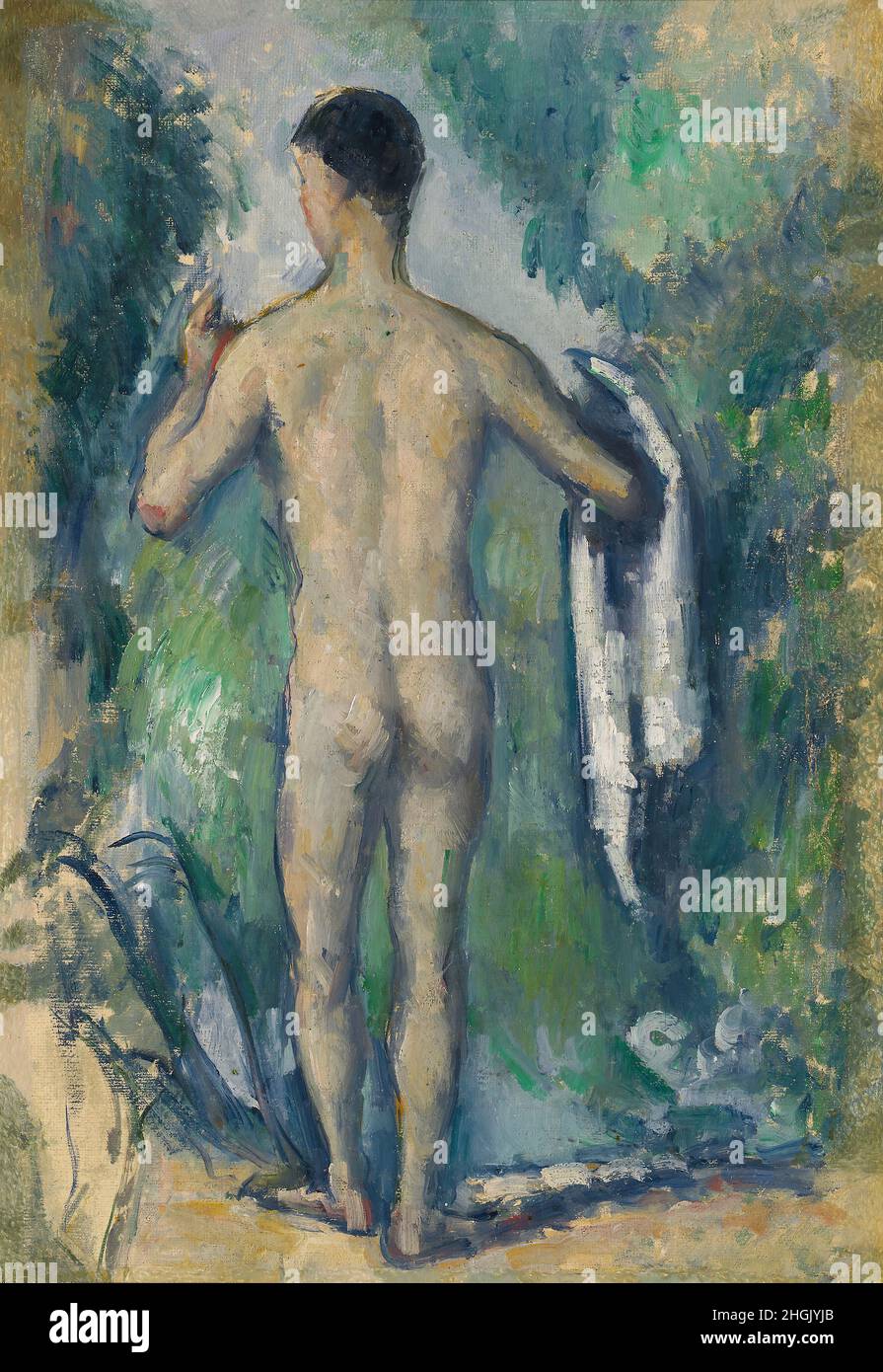 Standing Bather, Seen from the Back - 1879 82 - Oil on canvas 31.7 × 21.6 cm - ce03Cézanne Paul Stock Photo