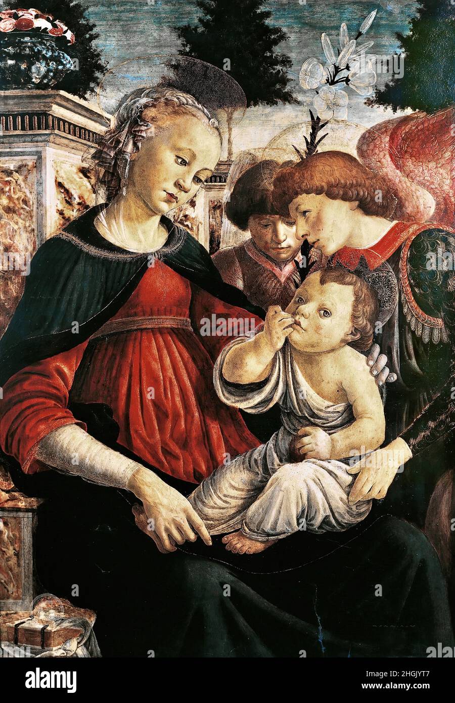 Tableau Vittore Crivelli - Vierge à L'Enfant Avec Deux Anges - Toile Sur Cadre Bois - Prêt à Accrocher