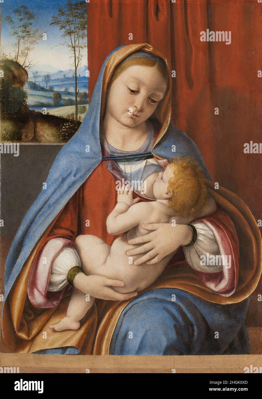 Solario Andrea - Columbia - Columbia Museum of Art - Virgin Nursing the Christ Child (Virgo Lactans) (1500c.) (tempera grassa su tela trasferita da tavola di legno 48 x 35,5 cm) Stock Photo