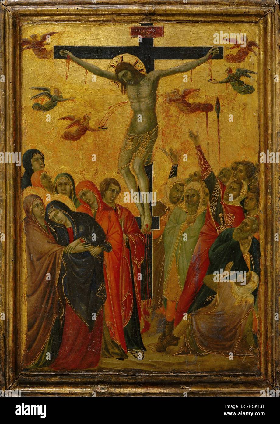 The Crucifixion - 1315c. - tempera su tavola 38, x 27 cm - Di Buonaventura Segna Stock Photo