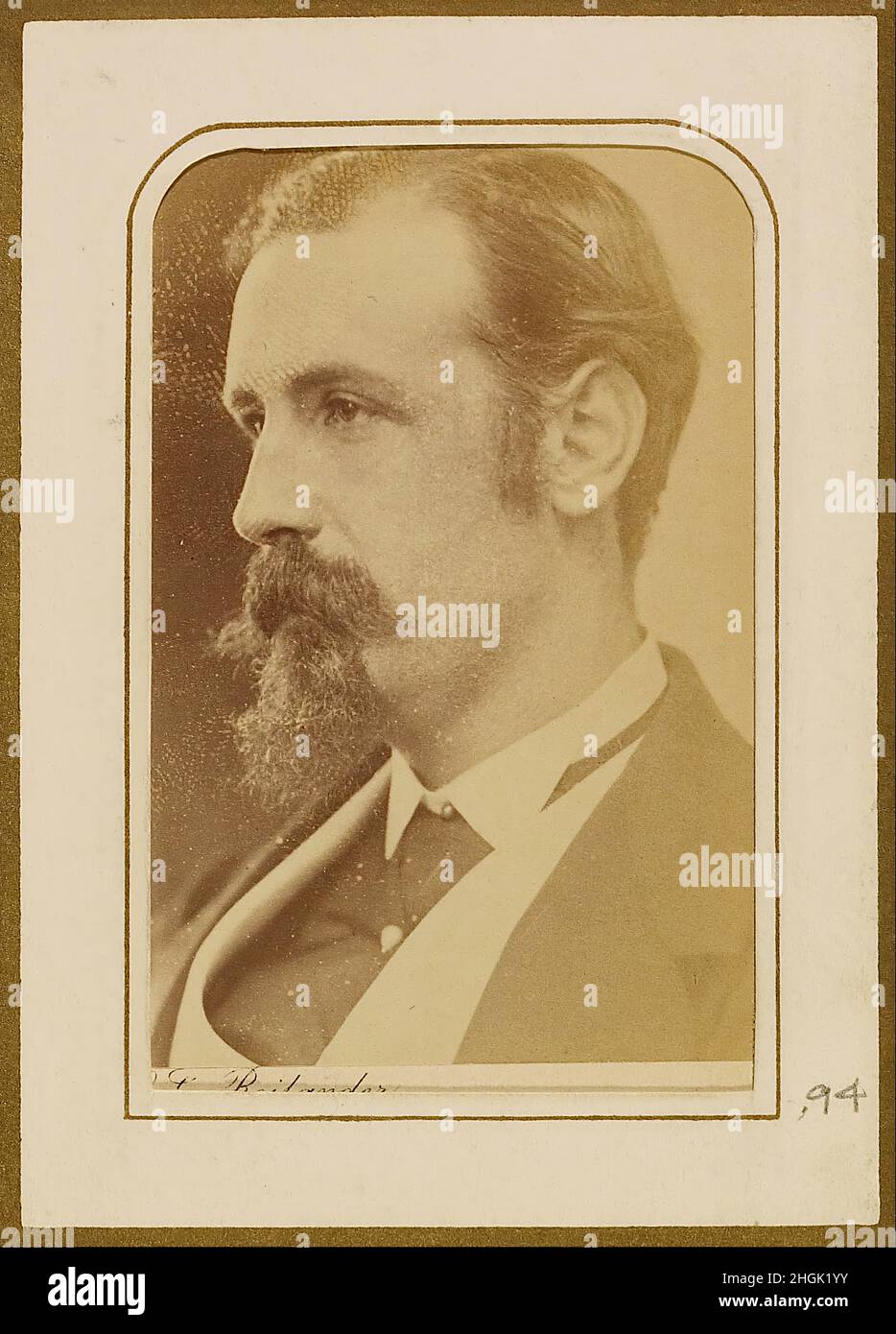 Oscar Gustave Rejlander (British, born Sweden - (Unidentified Man with a Vandyke Beard in Profile) Stock Photo