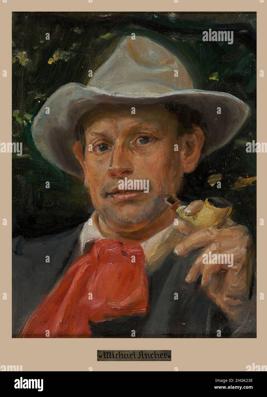 Michael Ancher - Portrait of Martin Andersen Nexø Stock Photo