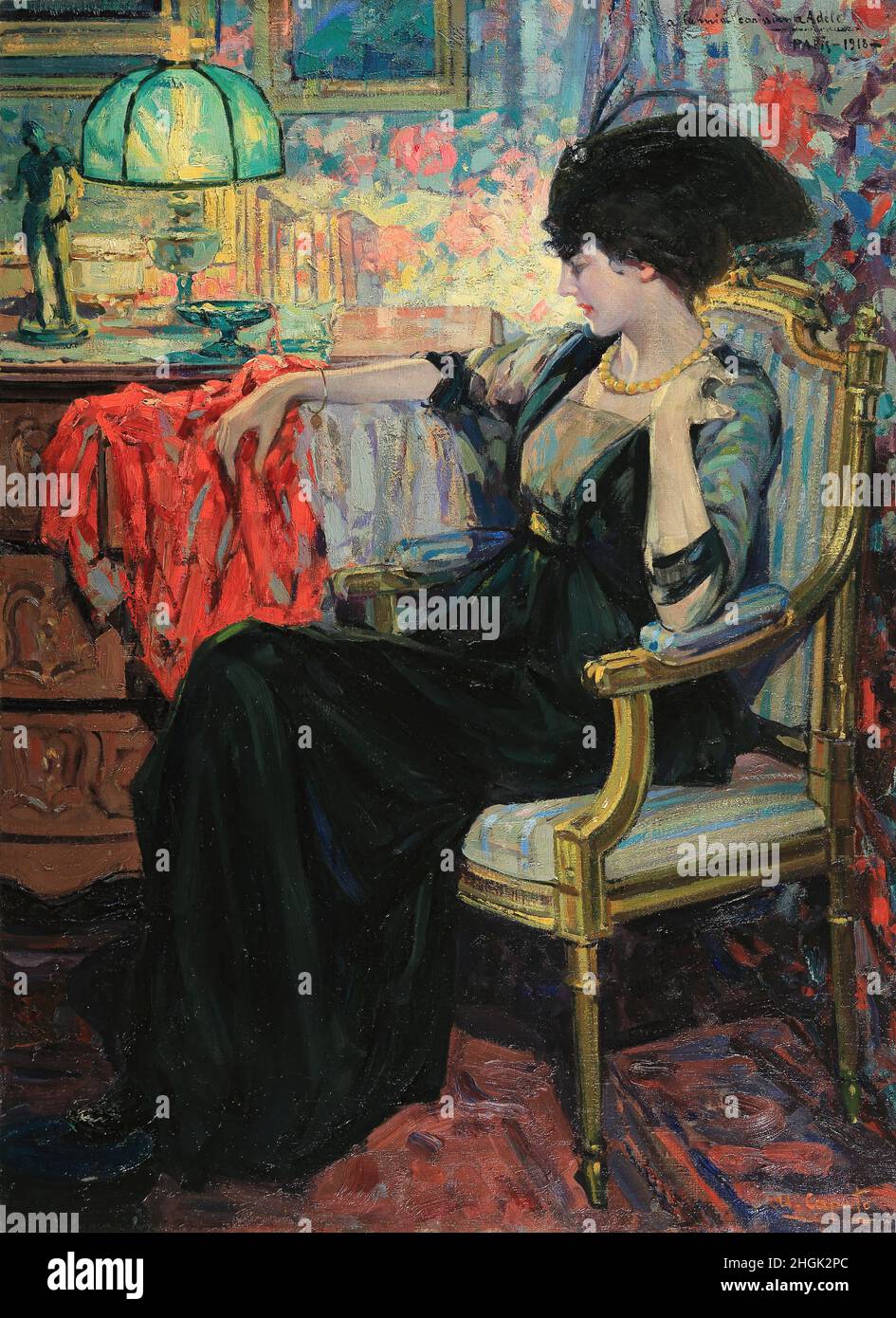 Ritratto di signora elegante - 1918 - Oil on canvas 100 x 73,5 cm - Caputo  Ulisse Stock Photo - Alamy