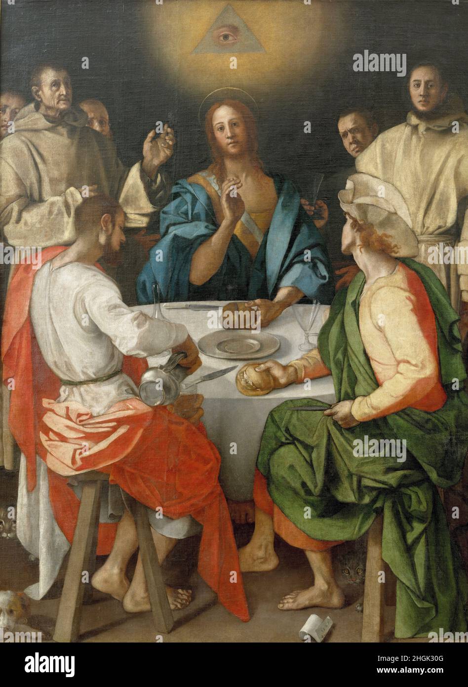 Cena in Emmaus - 1525 - oil on canvas 230 x 173 cm - Carucci Jacopo - Pontormo - Stock Photo