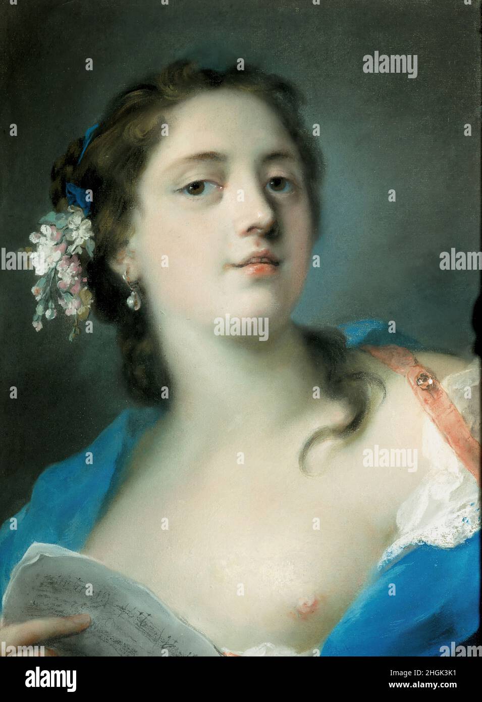 Rosalba Carriera - The Singer Faustina Bordoni (1697-1781) with a Musical Score Stock Photo