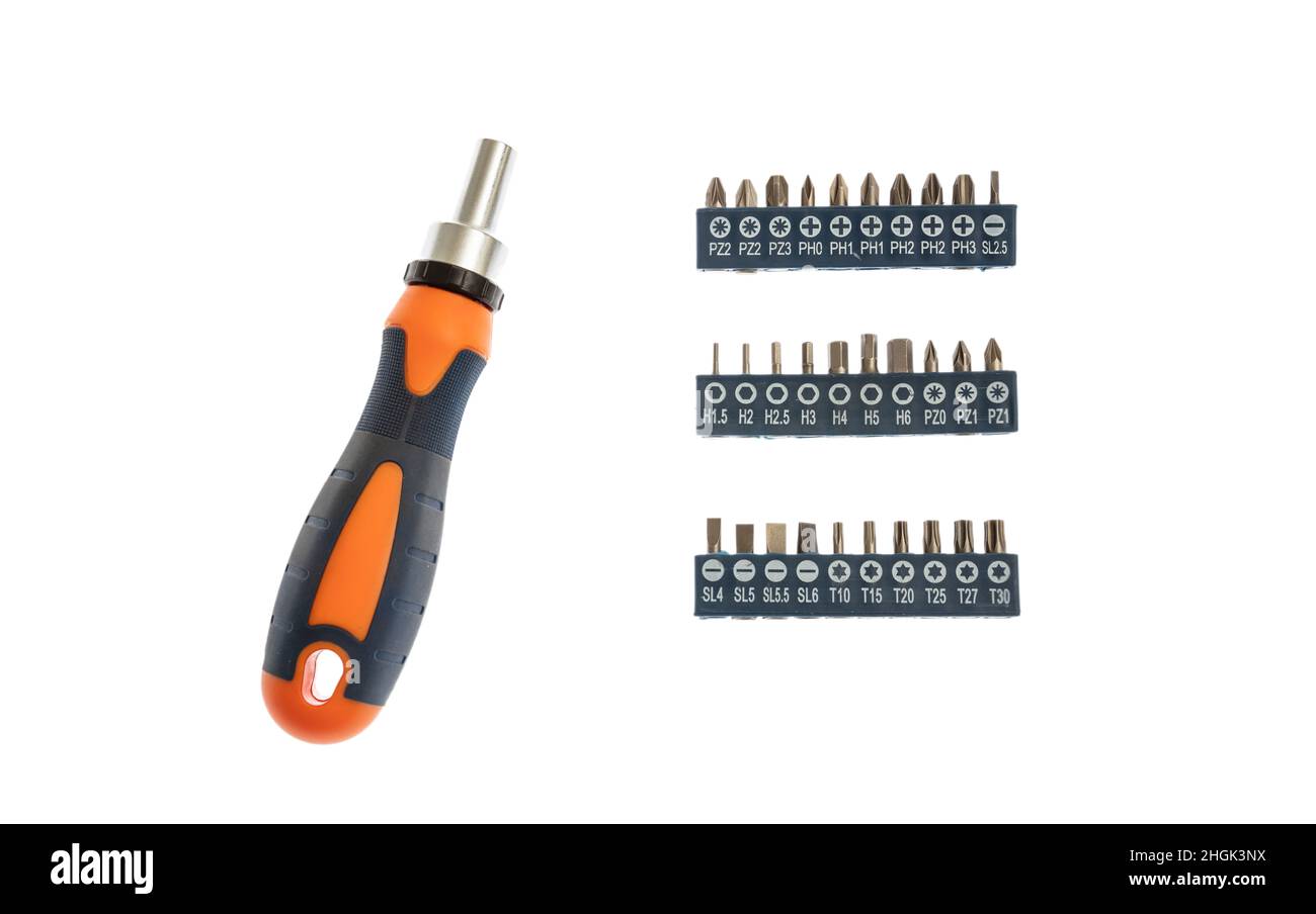 Screw drive tool isolated on white background. Adjustable Torque