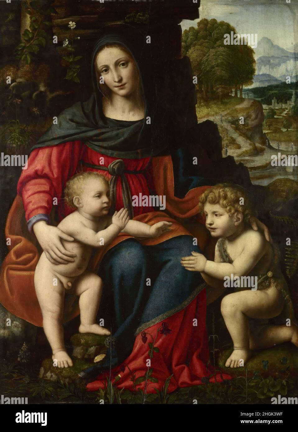 The Virgin and Child with Saint John - 1510c. - oil on wood di pioppo ...