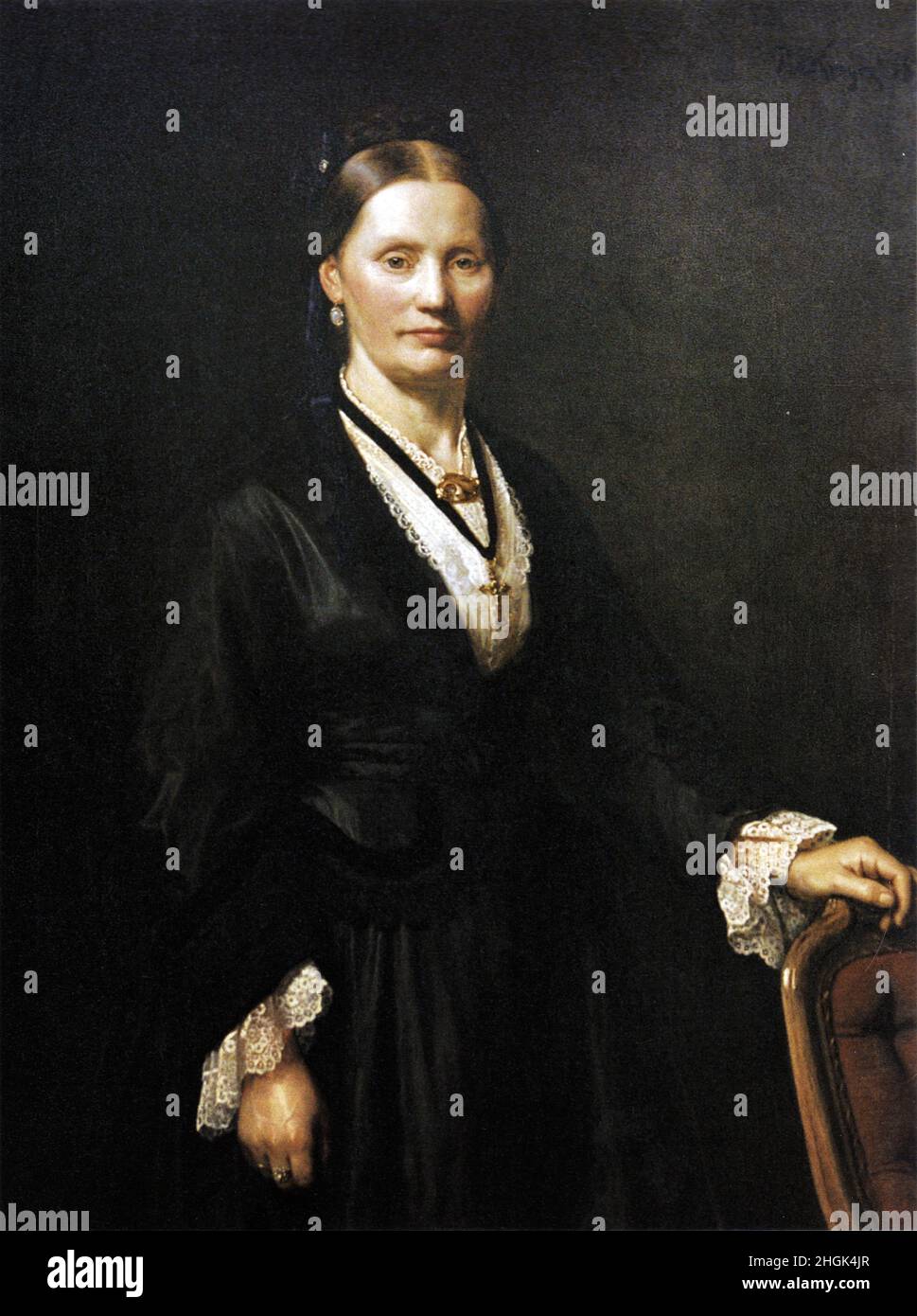 Portrait of Bertha Cecilie Krøyer - 1872 - oil on canvas 110 x 87,7 cm - Krøyer Severin Peder Stock Photo