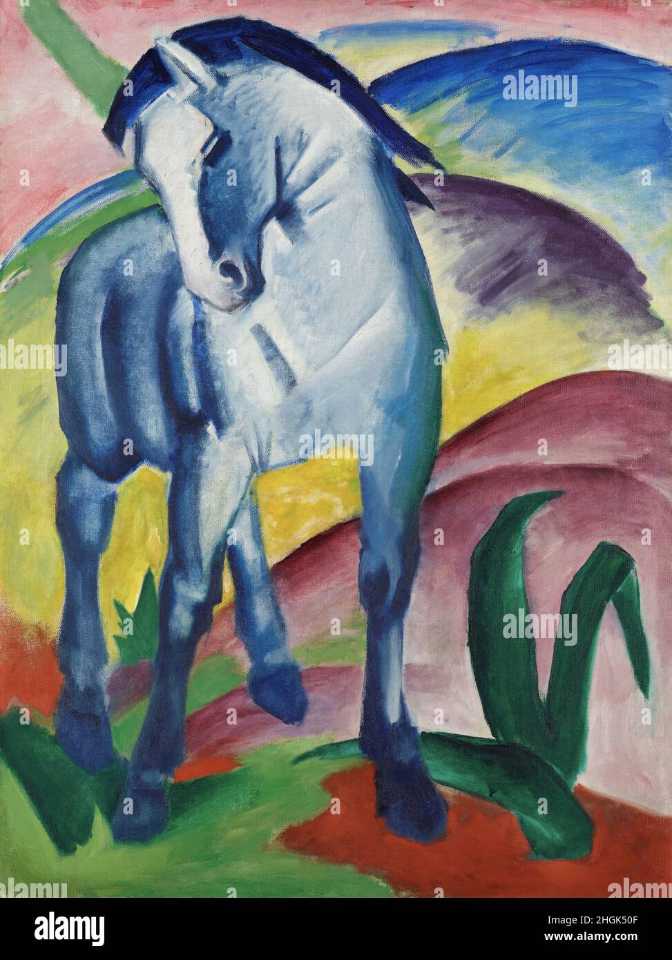 Blaues Pferd I - 1911 - Oil on canvas 112 x 84,5 cm - Marc Franz Stock Photo