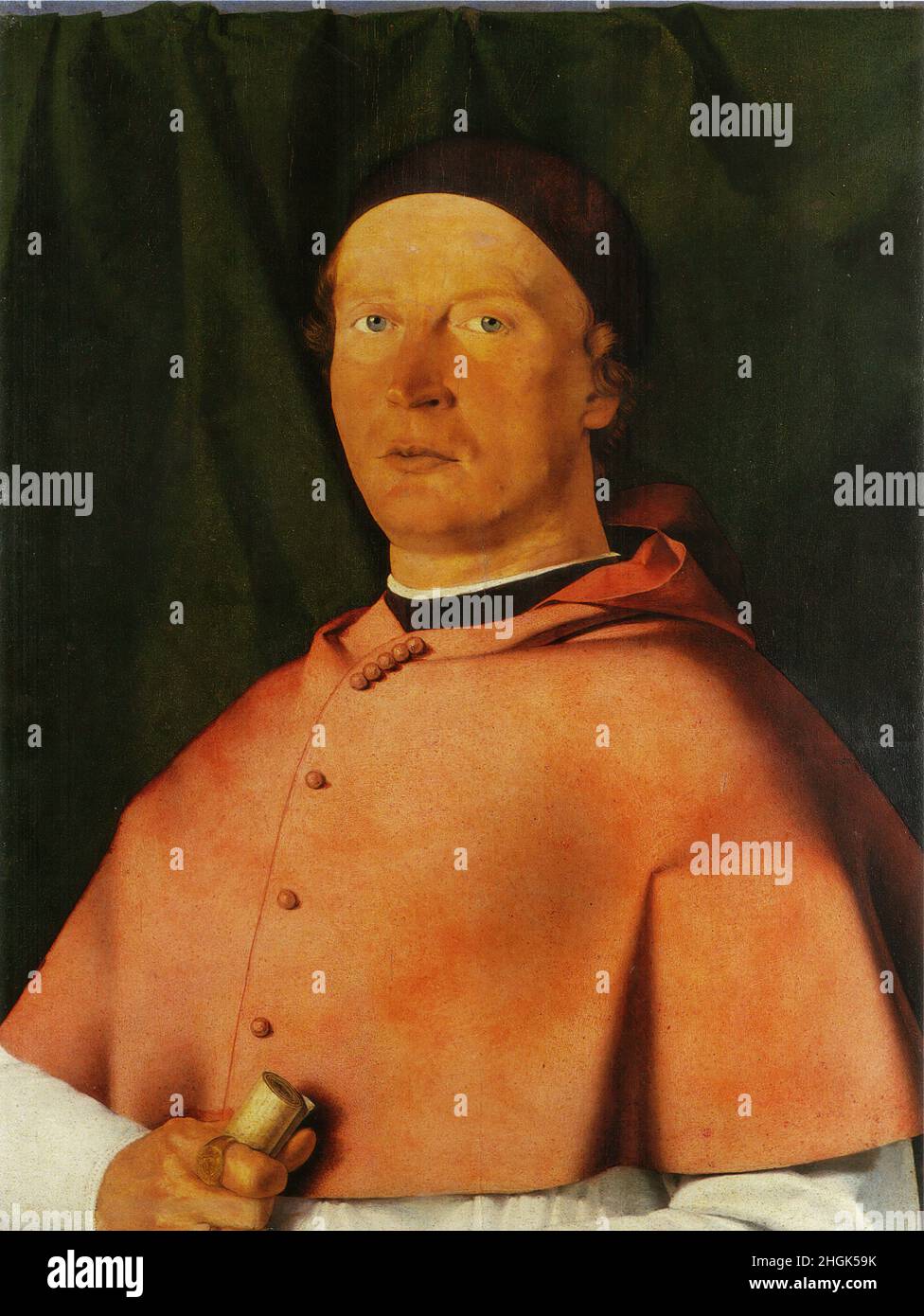 Ritratto del vescovo Bernardo de' Rossi - 1505 - oil on wood 43,5 x 55 cm - Lotto Lorenzo Stock Photo