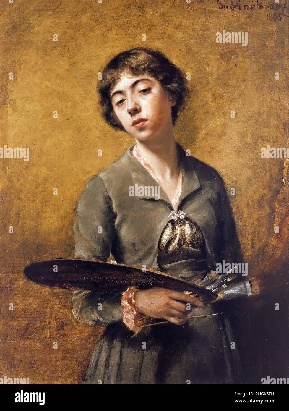 Sabine Lepsius - Selbstbildnis (1885) Stock Photo