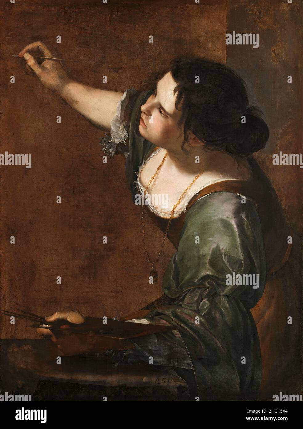 Self-Portrait as the Allegory of Painting - La Pittura - 1638 39 - oil on canvas 98,6 x 75,2 cm - Gentileschi Artemisia Stock Photo