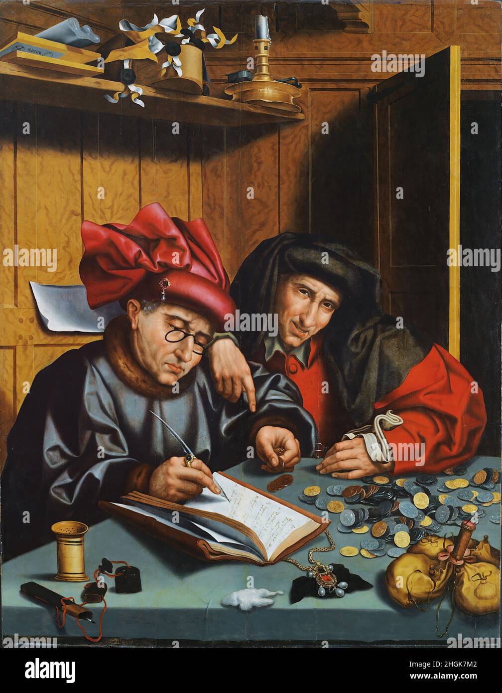 Marinus van Reymerswaele (Follower of) - The Money Changers Stock Photo