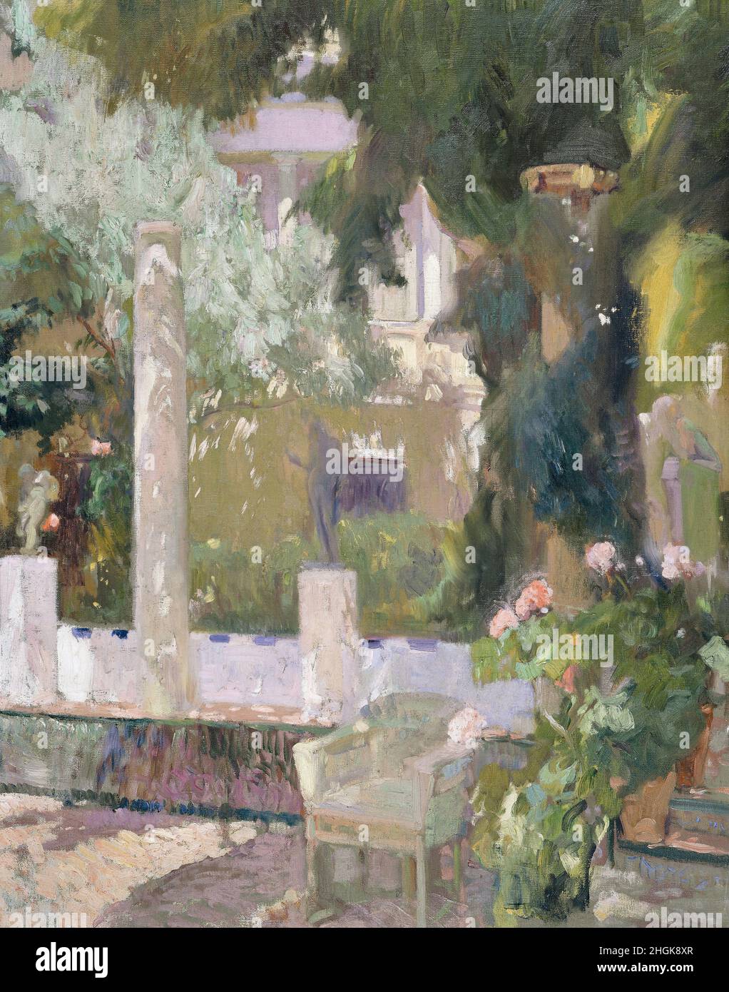 The gardens at the sorolla family house hi-res stock