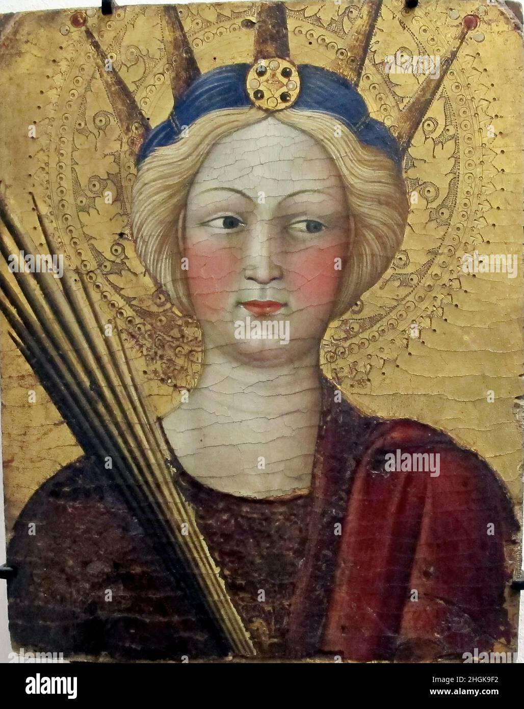 Santa Caterina d'Alessandria - 1400 34 - canvas 28,5 x 22,5 cm - Pires de Évora Álvaro Stock Photo