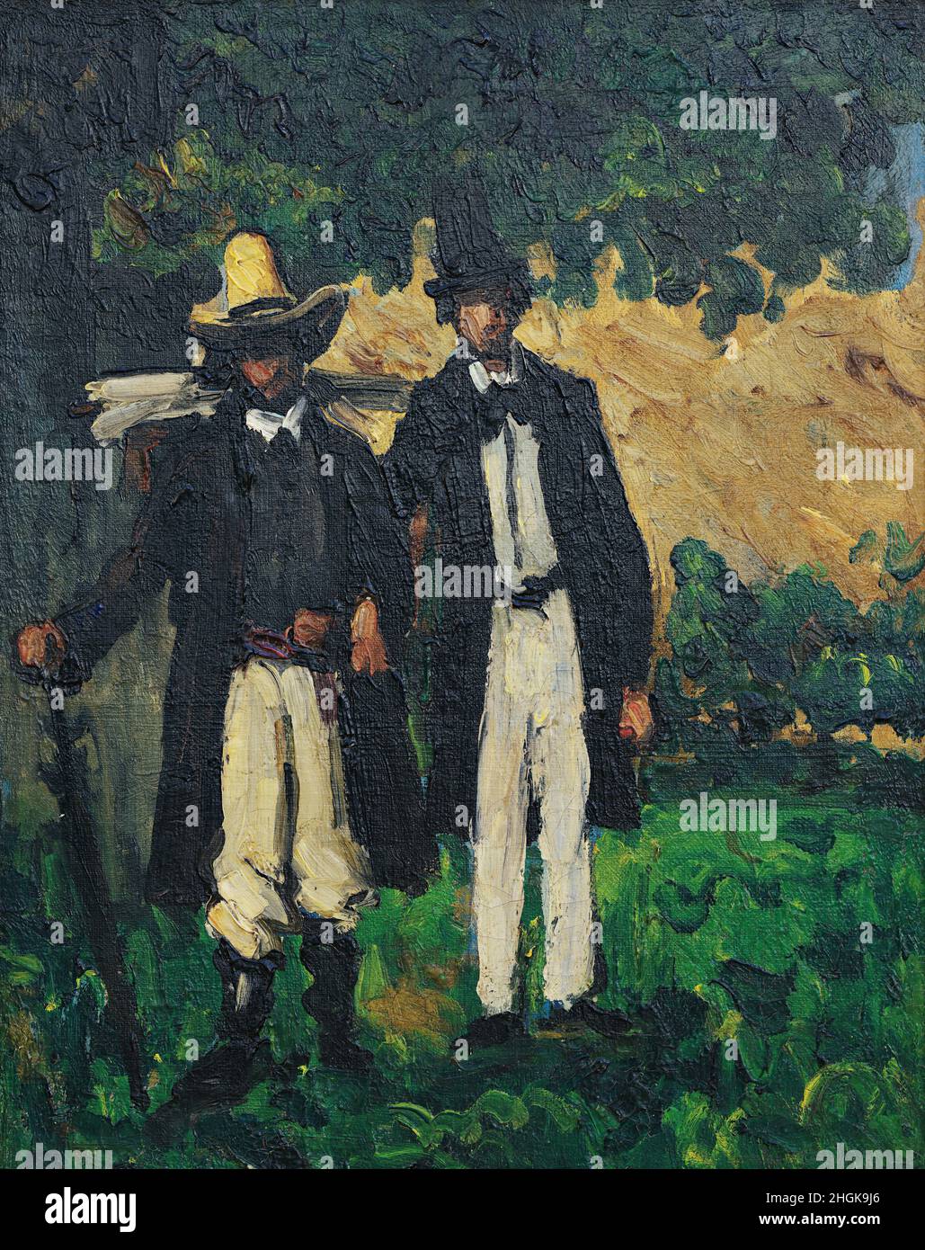 Marion y Valabregue salen a buscar un motivo para Pintar - 1866 - oil on canvas 40,5 x 31,7 cm - ce01Cézanne Paul Stock Photo