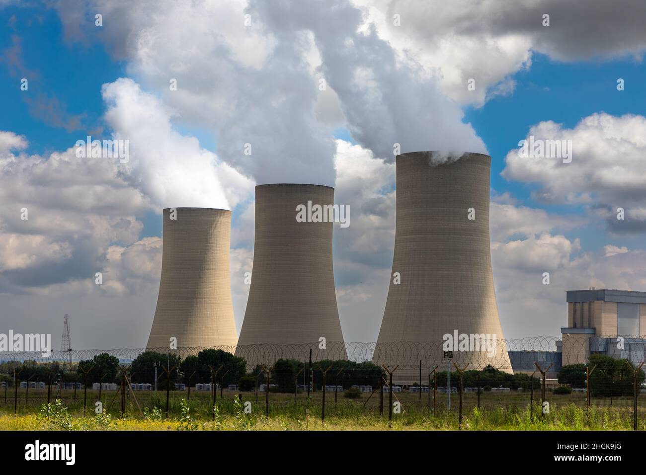 Cooling towers of a Coal fired power station in South Africa Stock Photo