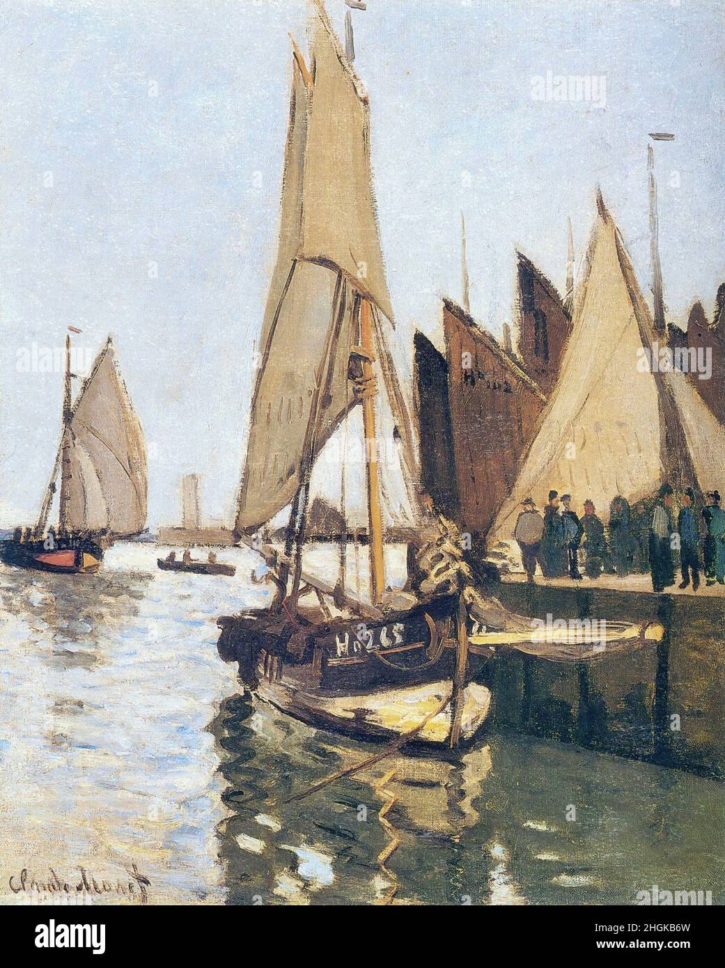 Monet Claude - Private Collection - Sailing Boats at Honfleur - 1866 ...