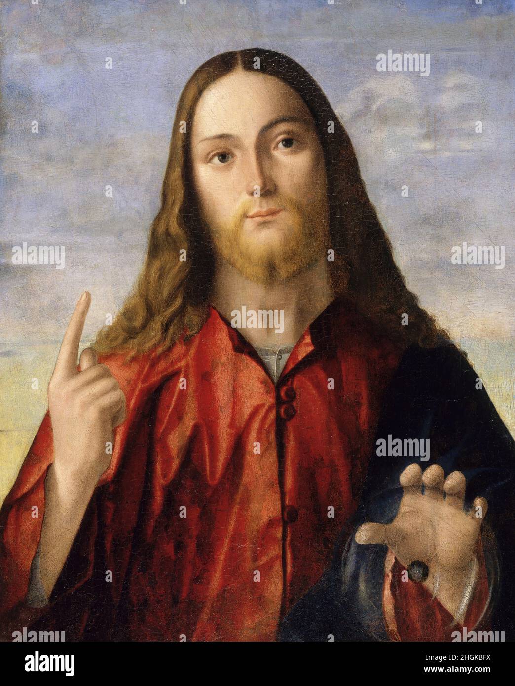 Christ Blessing - 1510c. - olio su masonite 58,3 x 46,5 cm - Carpaccio Vittore Stock Photo