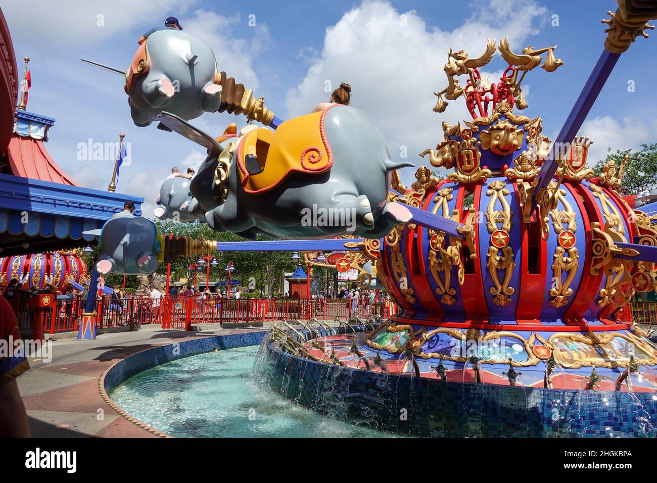 Orlando, FL USA May 11, 2019 Dumbo the flying elephant ride at Magic