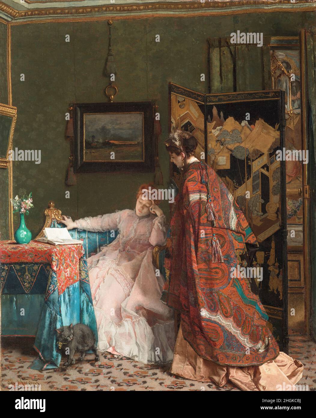 The Visit - 1869c. - Oil on canvas 72 x 59,3 cm - Stevens Alfred Stock ...