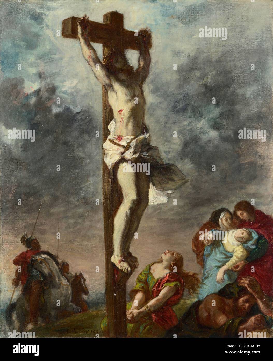 Christ on the Cross - 1853 - oil on canvas 73,5 x 59,7 cm - Delacroix Eugène Stock Photo