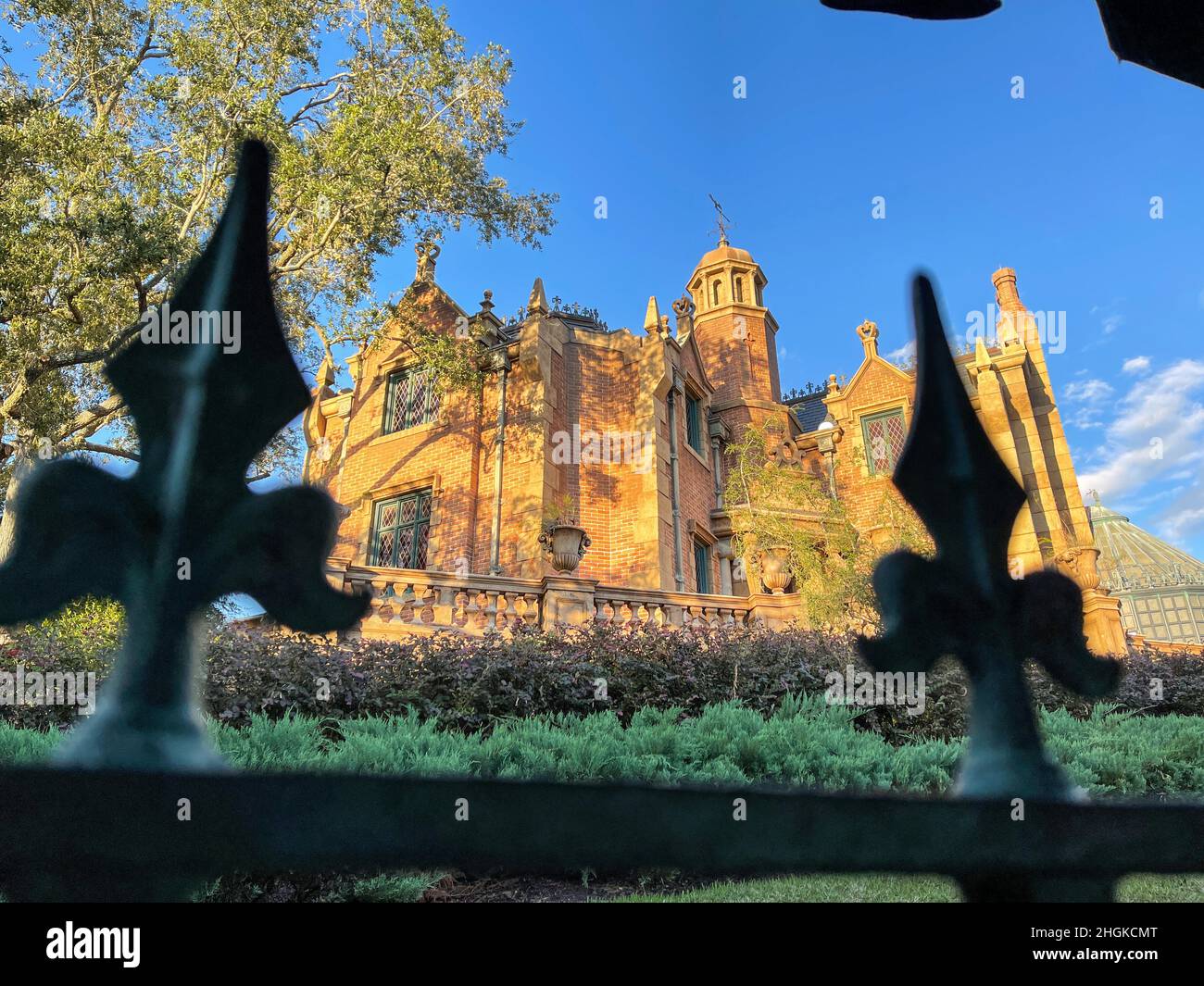 Orlando, FL USA - December 28, 2019: The  Haunted Mansion ride at Walt Disney World Magic Kingdom in Orlando, Florida. Stock Photo
