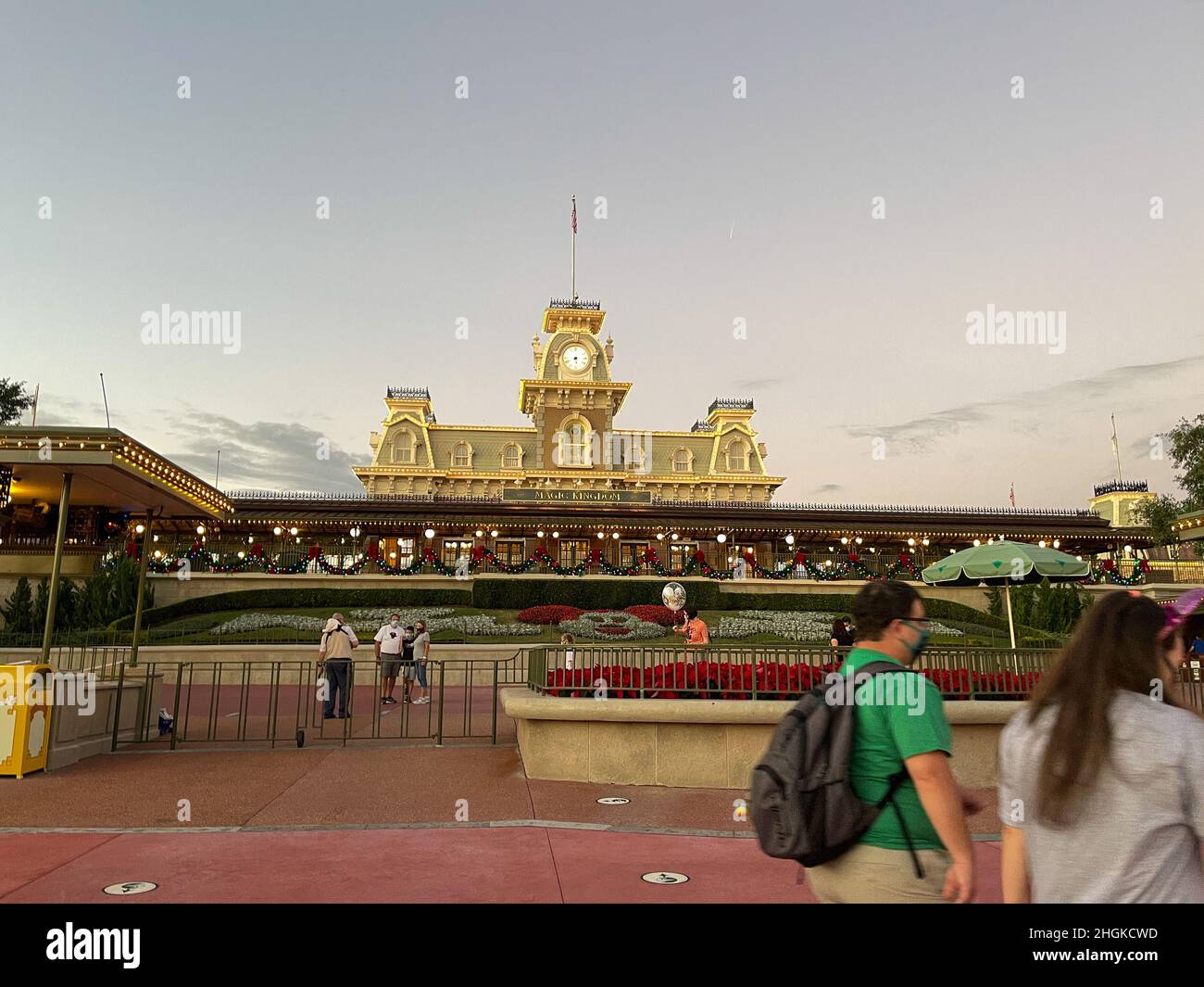 Orlando, FL USA - JNovember 27, 2020: The train station at Walt Disney World Magic Kingdom in Orlando, Florida. Stock Photo