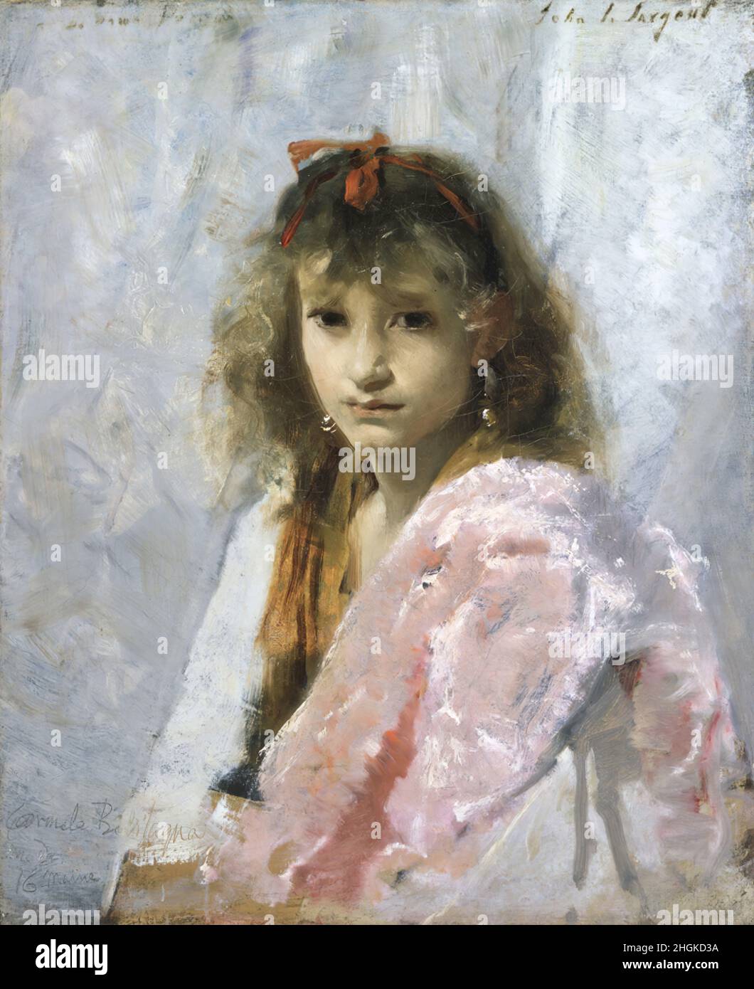 Carmela Bertagna - 1880c. - Oil on canvas 59,7 x 49,5 cm - Sargent John Singer Stock Photo