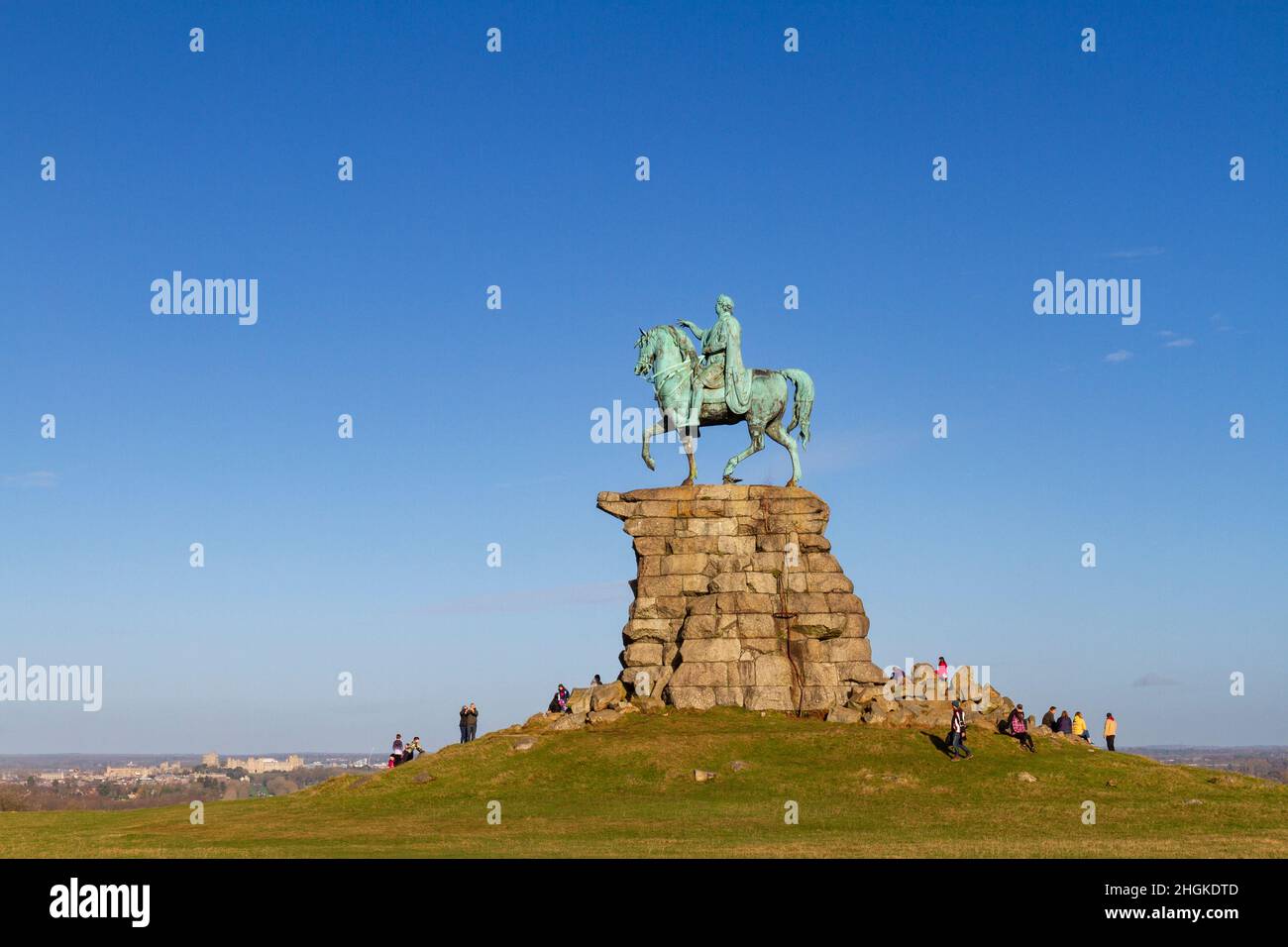 The Copper Horse George III statue (1831), Snow Hill, Windsor Great Park, UK. Stock Photo