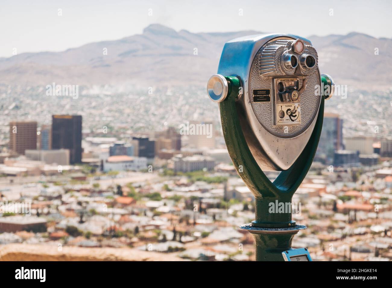 mounted binoculars at the Murchison Rogers Park, looking out over the