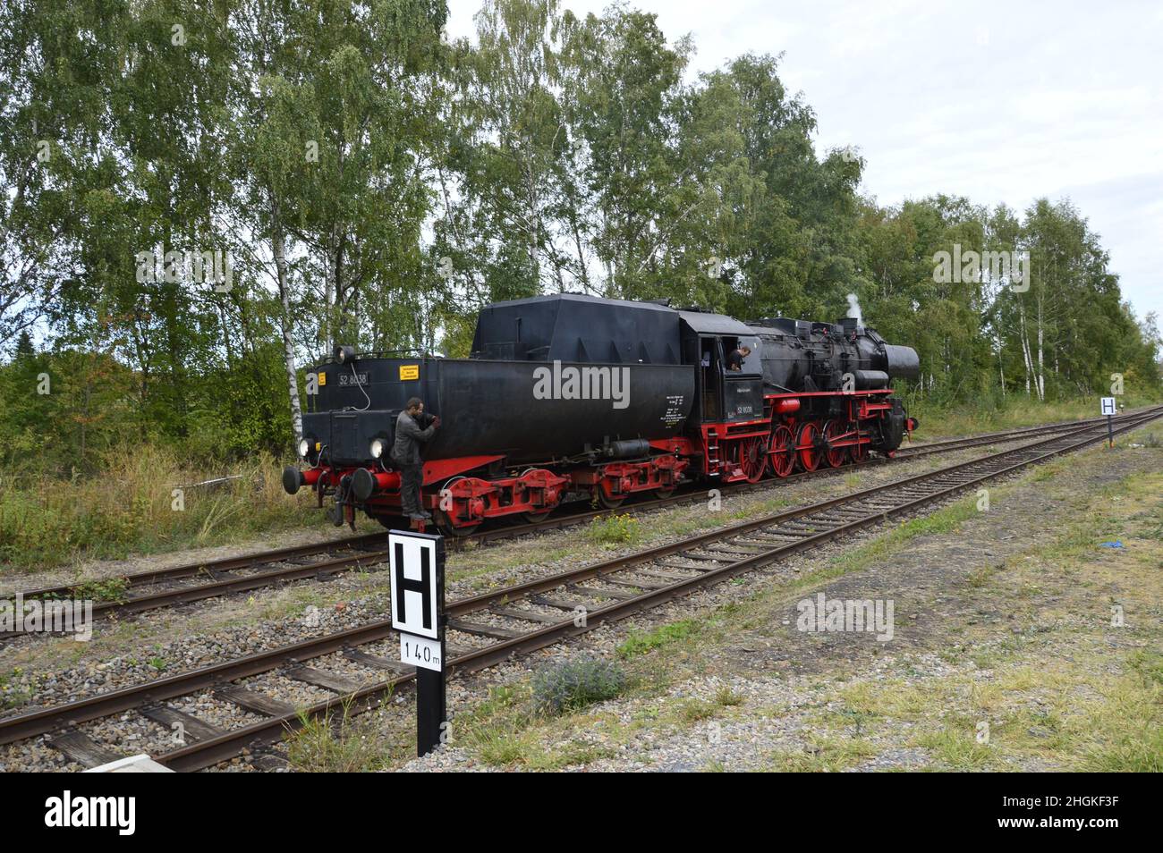 Class 528038 steam locomotive being shunted . Stadthagen, germany Stock Photo