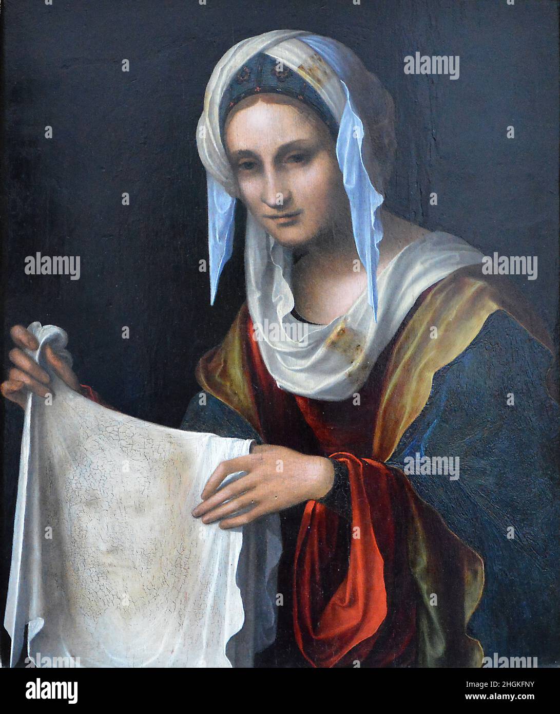 Santa Veronica - 1508 - oil on canvas 64,7 x 54 cm - Costa Lorenzo il Vecchio Stock Photo