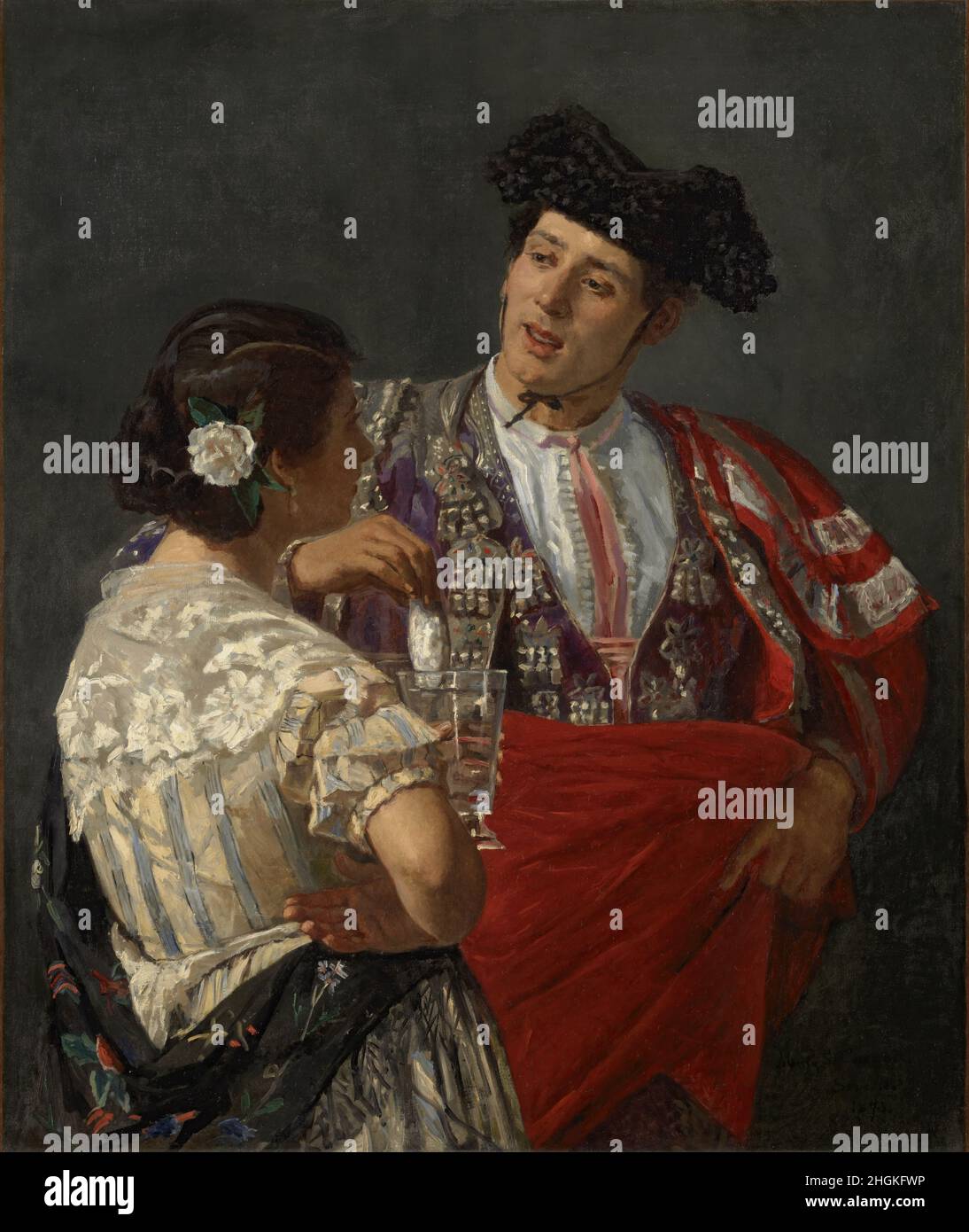 Offering the panal to the bullfighter - 1873 - Oil on canvas 100.6 x 85.1 cm - Cassatt Mary Stock Photo