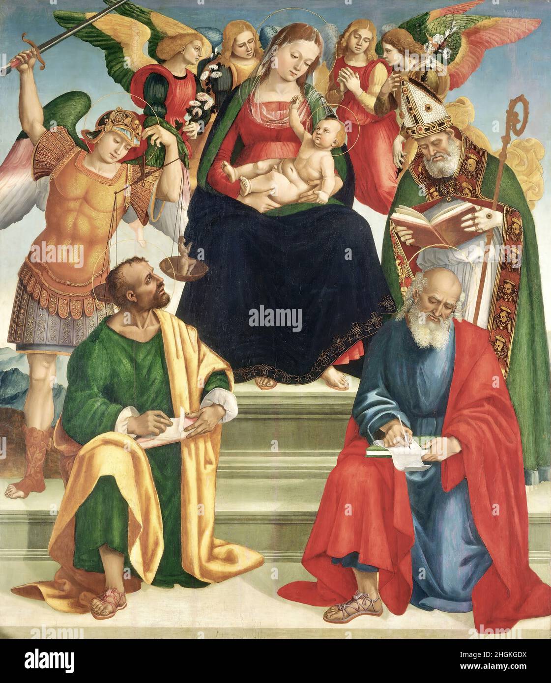 Luca signorelli madonna child saints hi-res stock photography and ...
