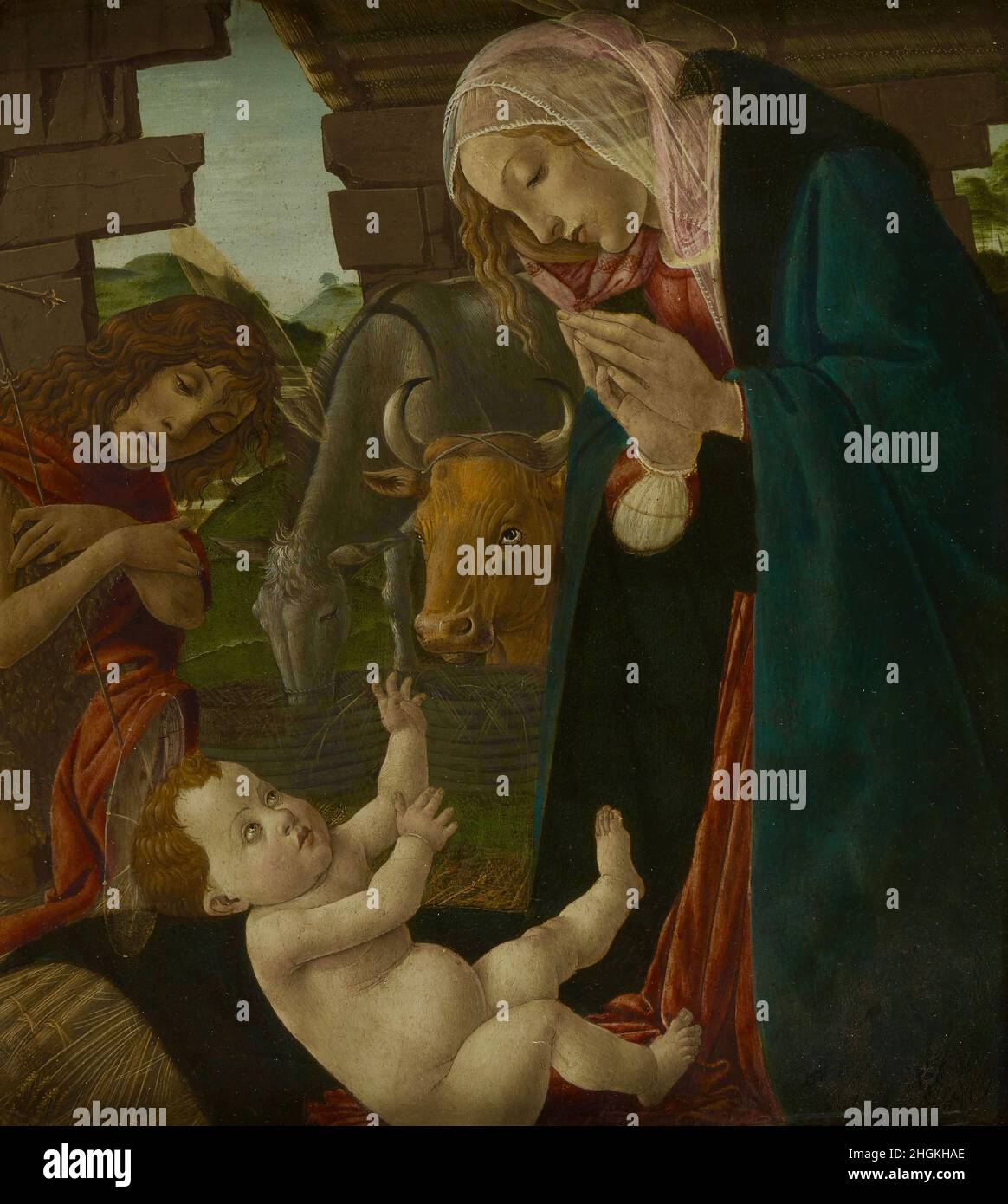 The Virgin and Saint John the Baptist Adoring the Infant Christ - non datato - pittura su tavola 46,6 x 41,6 cm - Botticelli Sandro Stock Photo