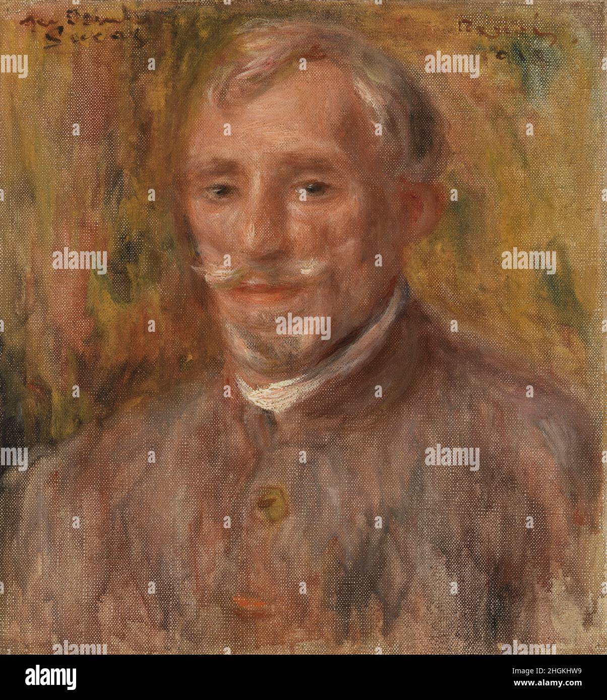 Portrait of Félix Hippolyte-Lucas - 1918 - Oil on canvas 31,5 x 29,5 cm - Renoir Auguste Stock Photo